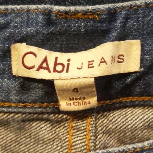 CAbi Floral Patchwork Medium Demin Distressed Boho Straight Leg Y2K Inspo Size 4 - Picture 7 of 11